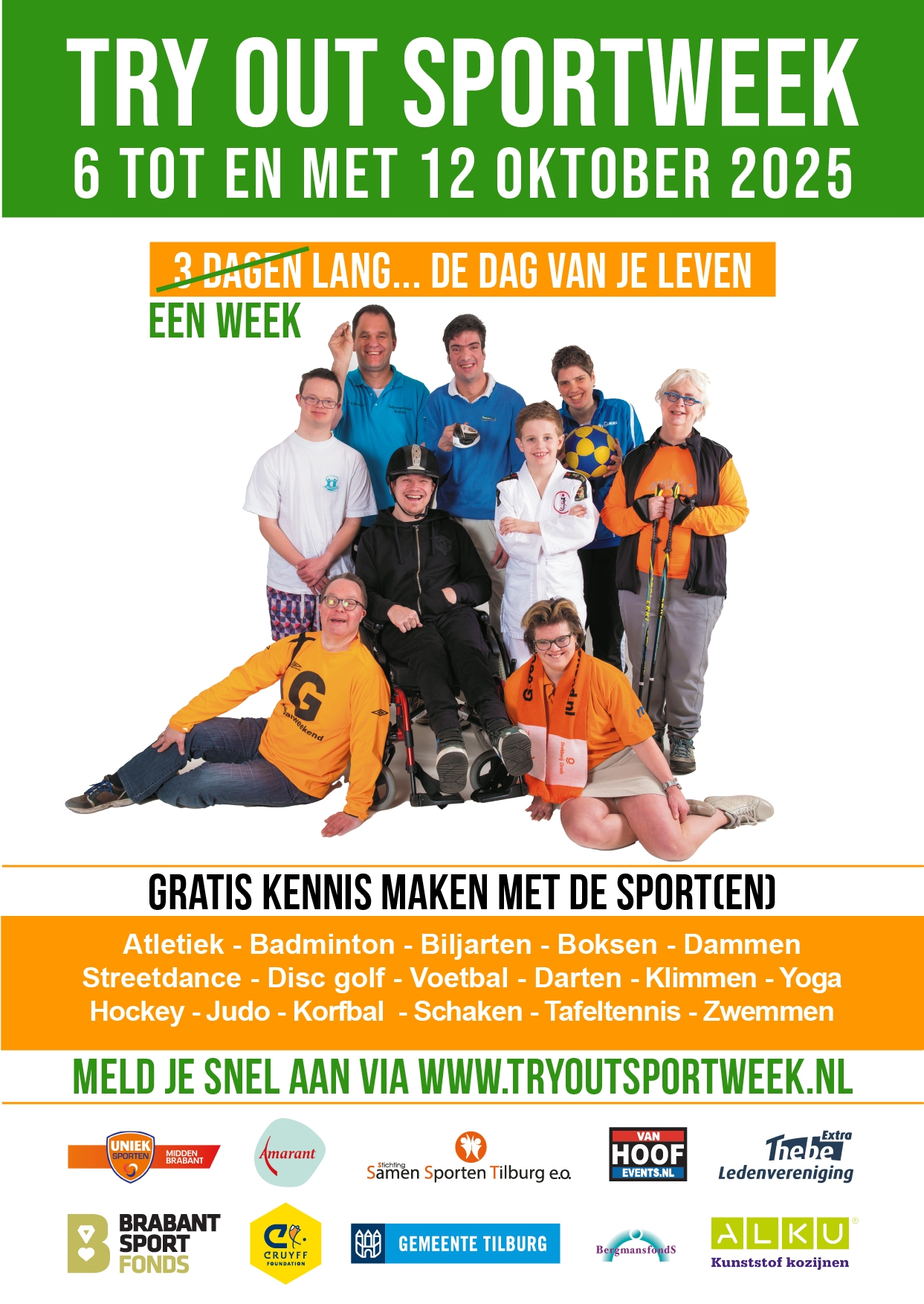 Poster Try Out Sportweek 6 tot 12 okober 2025 | Jopiefonds - Jopiefonds
